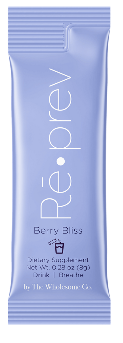 Berry Bliss flavor Rē•prev stick pack by The Wholesome Co. for relief from Anxiousness, Stress and Restlessness